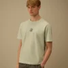 1020 Jersey-Hemd mit kurzen Ärmeln und Stickerei