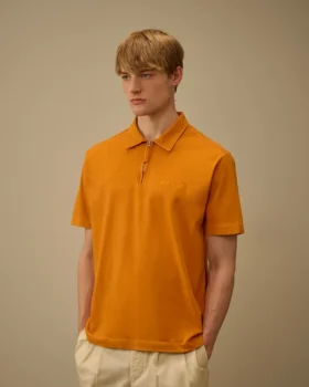 1020 Jersey Kurzarm-Polo mit halbem Reißverschluss