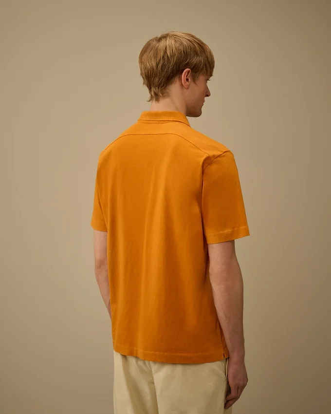 1020 Jersey Kurzarm-Polo mit halbem Reißverschluss