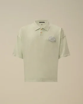 20/1 Jersey Kurzarm-Polo mit kastenförmigem Logo