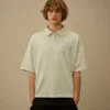 20/1 Jersey Kurzarm-Polo mit kastenförmigem Logo