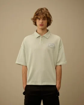 20/1 Jersey Kurzarm-Polo mit kastenförmigem Logo