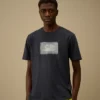24/1 Jersey-Hemd mit kurzen Ärmeln und Logo-Etikett
