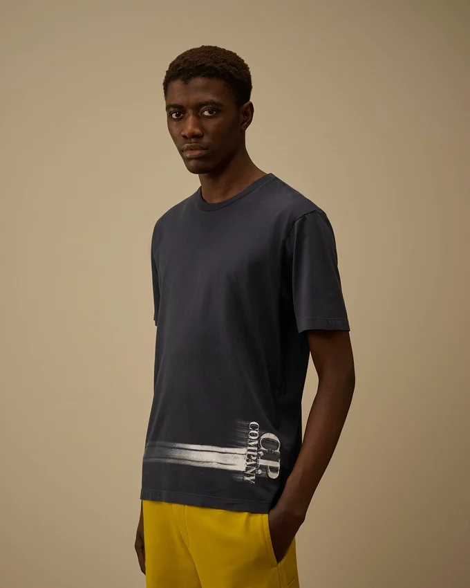 24/1 Jersey-Hemd mit kurzen Ärmeln und Logo unten