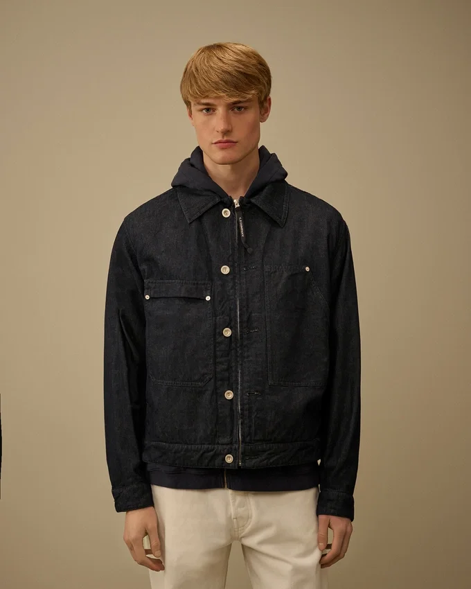3/1-Denim-Reißverschlussjacke