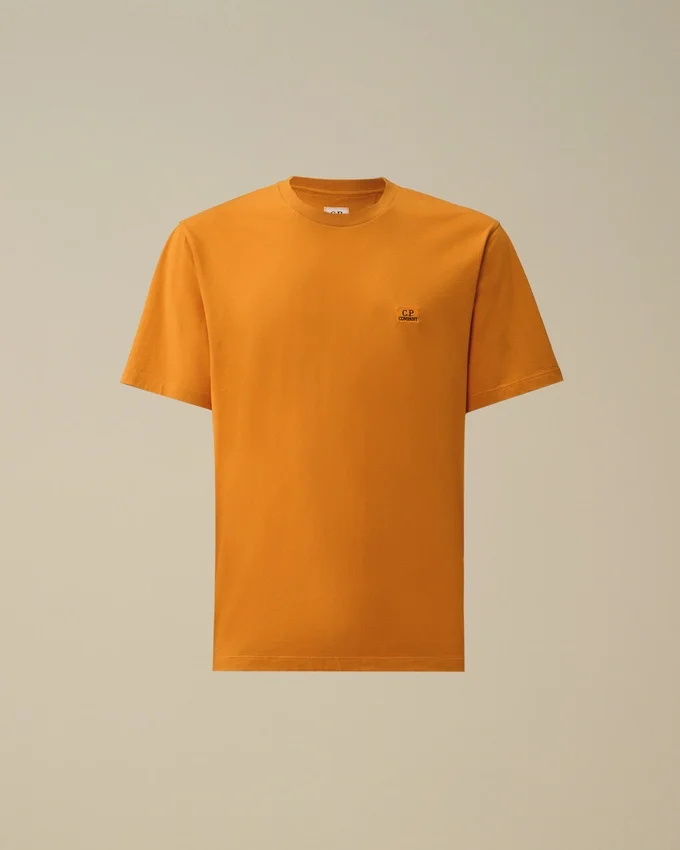 30/1-Jersey-Hemd mit kurzen Ärmeln und Logo-Aufnäher