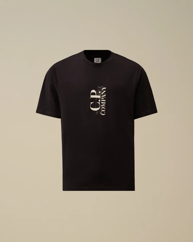 30/1 Jersey Kurzarm-Hemd mit Aufdruck