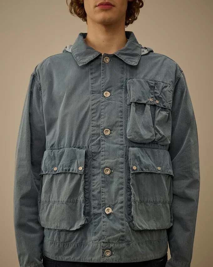 50 Fili Indigo gebleichte Goggle Jacket