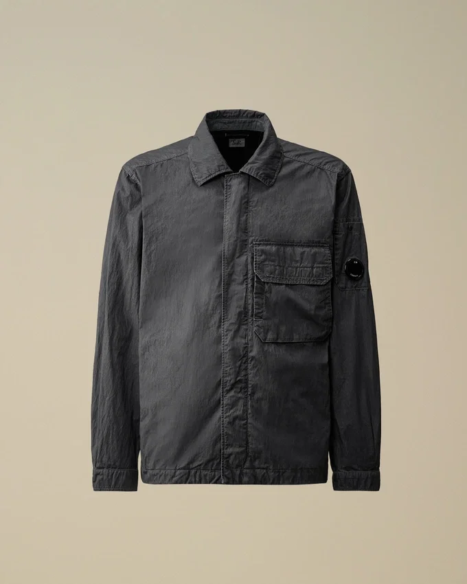 50 Fili Wax Overshirt mit Reißverschluss und Lens-Detail