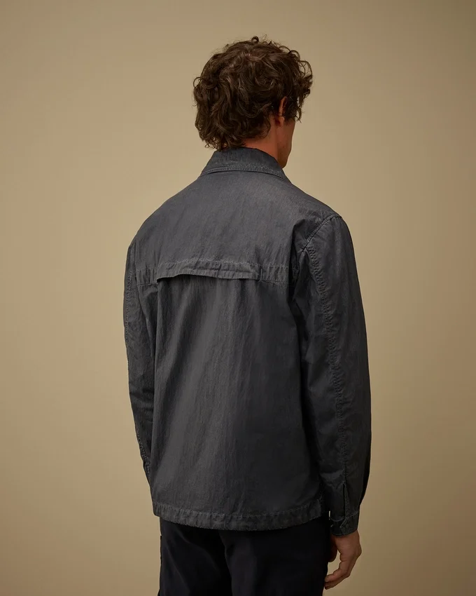 50 Fili Wax Overshirt mit Reißverschluss und Lens-Detail