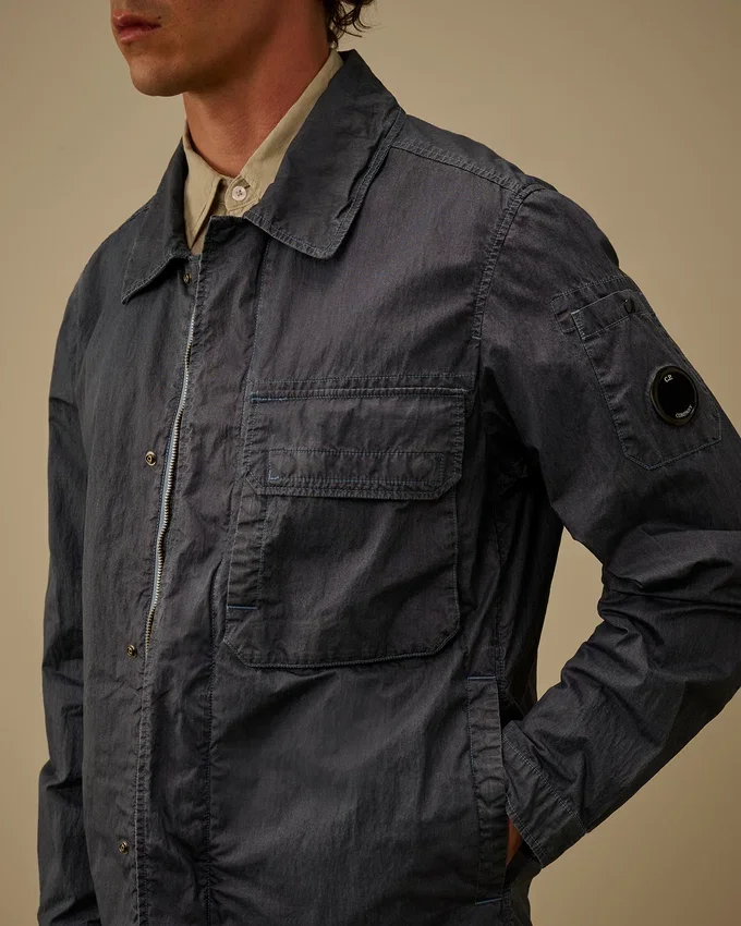 50 Fili Wax Overshirt mit Reißverschluss und Lens-Detail