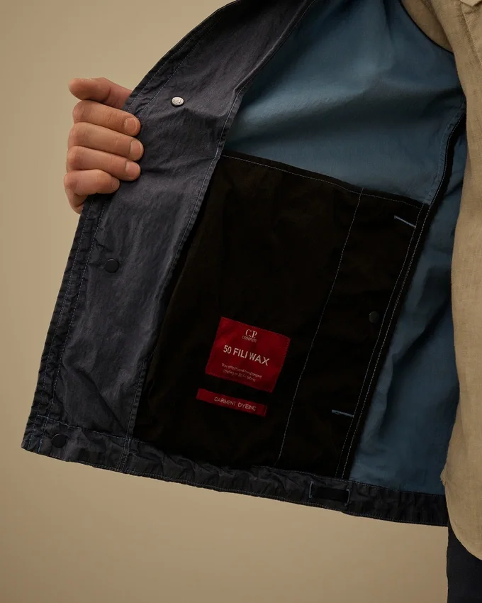 50 Fili Wax Overshirt mit Reißverschluss und Lens-Detail