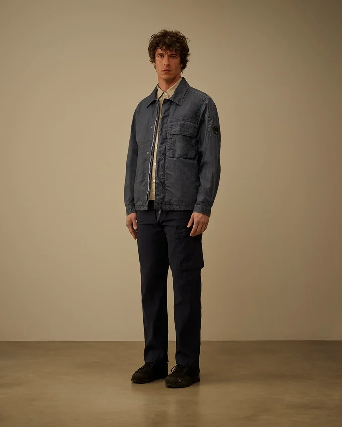 50 Fili Wax Overshirt mit Reißverschluss und Lens-Detail