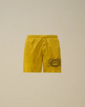 Badeshorts mit Eco-Chrome R-Grafikstickerei