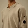 Baumwoll-Chenille-Polo-Pullover mit „Lens“-Motiv