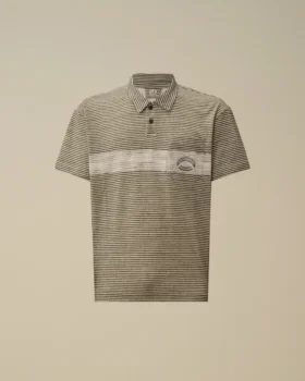 Bedrucktes Jersey-Polohemd mit kurzen Ärmeln und Logo, 20/1