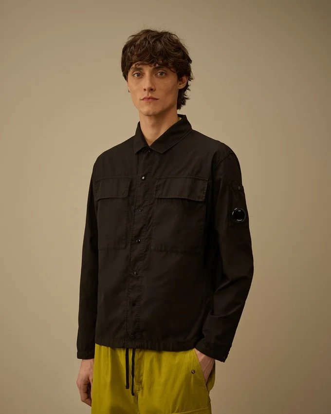 Boxy-Overshirt aus Baumwoll-Ripstop mit Lens-Knopfleiste