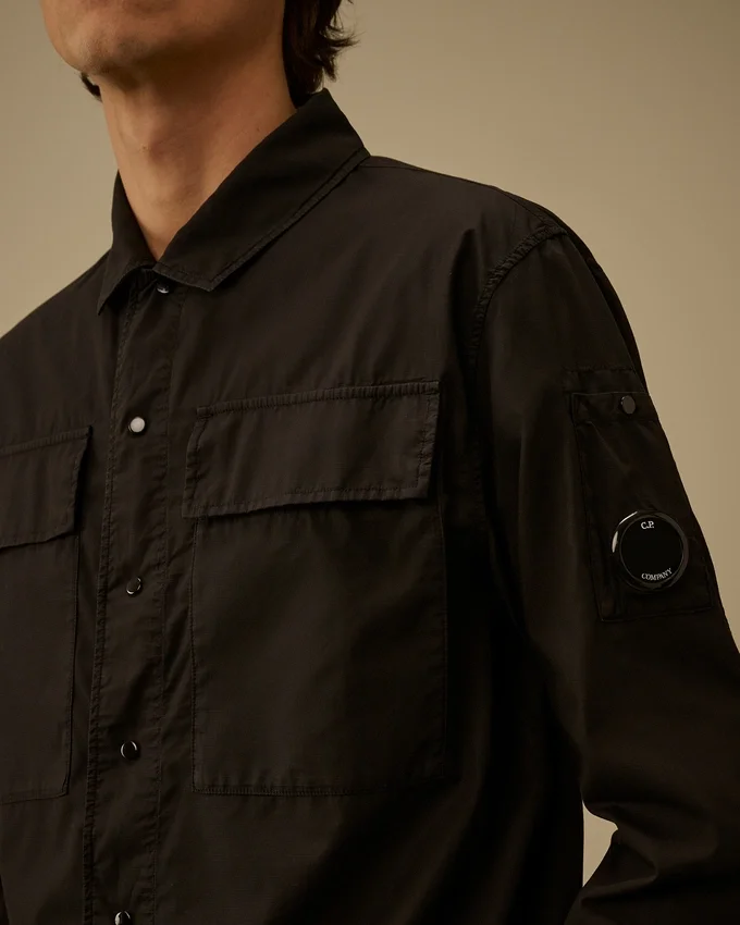 Boxy-Overshirt aus Baumwoll-Ripstop mit Lens-Knopfleiste