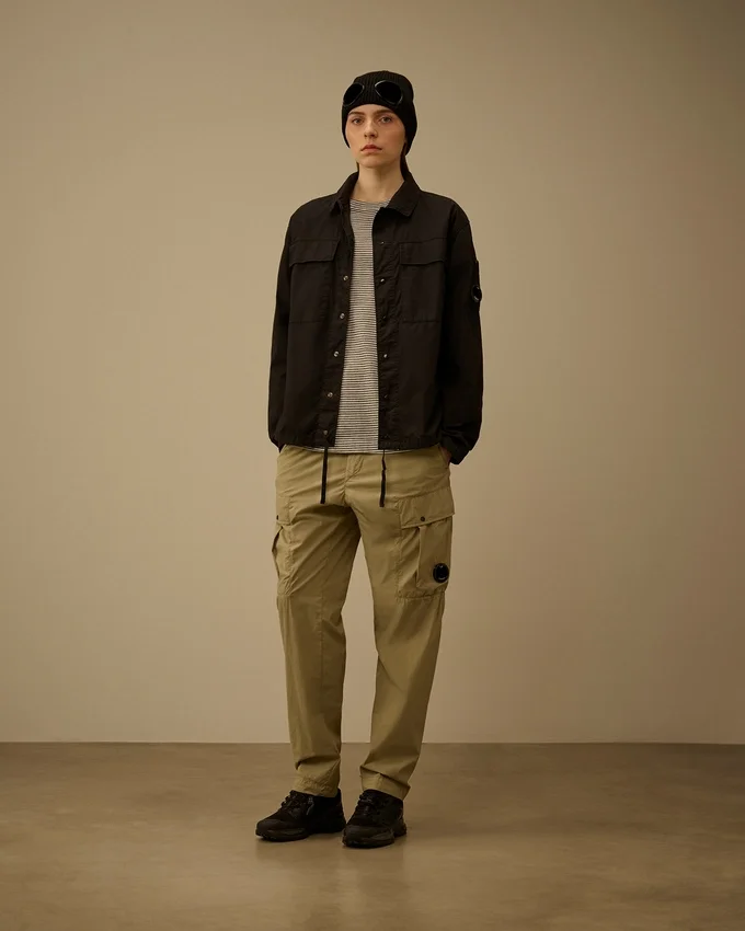 Boxy-Overshirt aus Baumwoll-Ripstop mit Lens-Knopfleiste