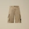 Cargo-Shorts aus Baumwoll-Gabardine mit Lens-Details
