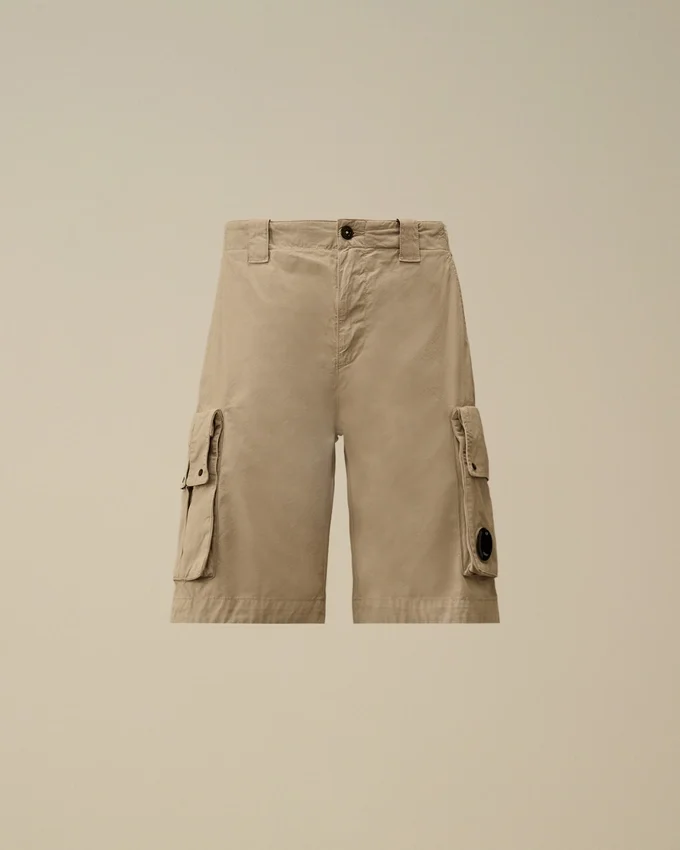 Cargo-Shorts aus Baumwoll-Gabardine mit Lens-Details
