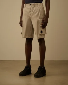 Cargo-Shorts aus Baumwoll-Gabardine mit Lens-Details