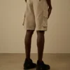 Cargo-Shorts aus Baumwoll-Gabardine mit Lens-Details