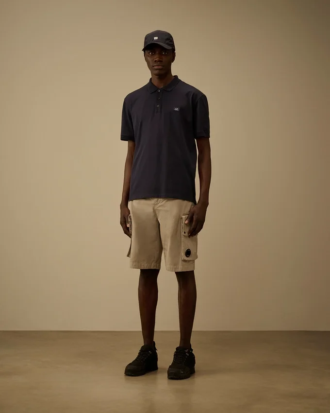 Cargo-Shorts aus Baumwoll-Gabardine mit Lens-Details