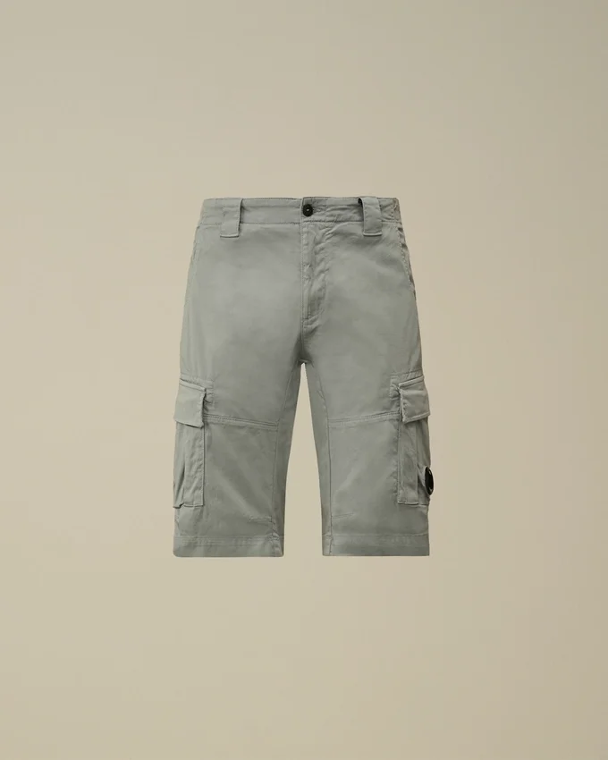 Cargo-Shorts aus Stretch-Satin mit Linsen