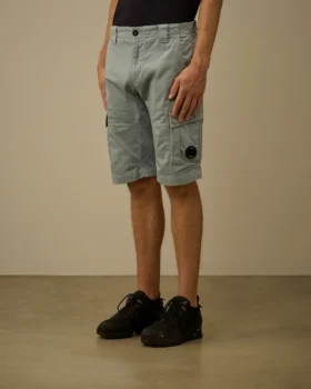 Cargo-Shorts aus Stretch-Satin mit Linsen