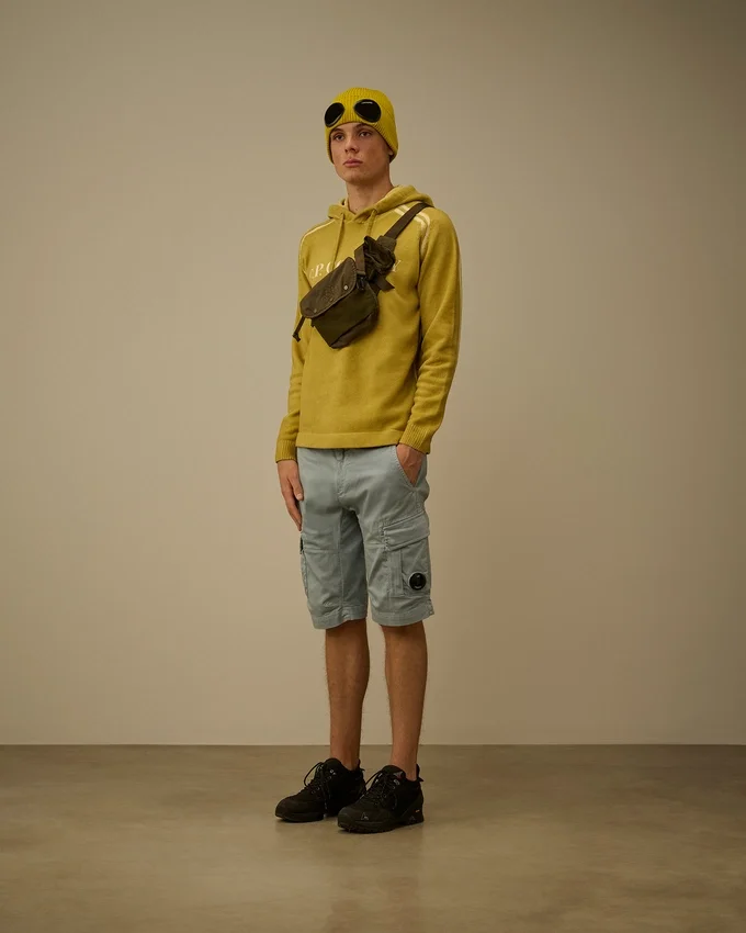Cargo-Shorts aus Stretch-Satin mit Linsen