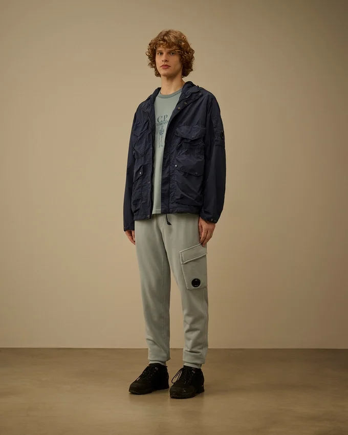 Cargo-Sweathose aus diagonal gewebtem Baumwollfleece mit Lens-Detail