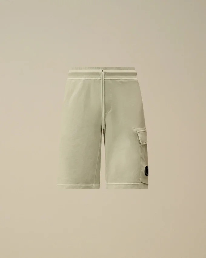 Cargo-Sweatshorts aus diagonal gewebtem Baumwollfleece