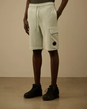 Cargo-Sweatshorts aus diagonal gewebtem Baumwollfleece
