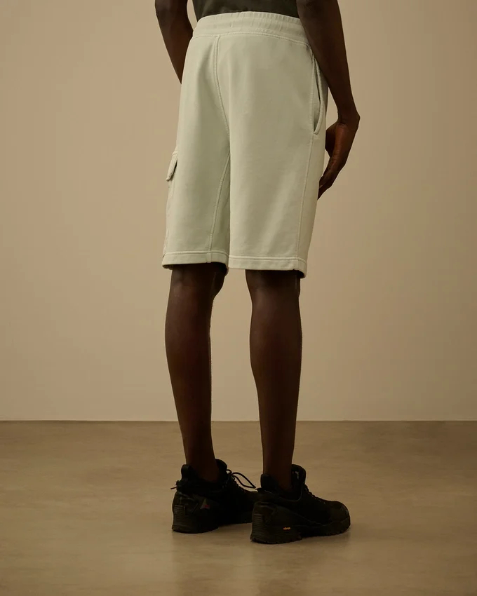Cargo-Sweatshorts aus diagonal gewebtem Baumwollfleece