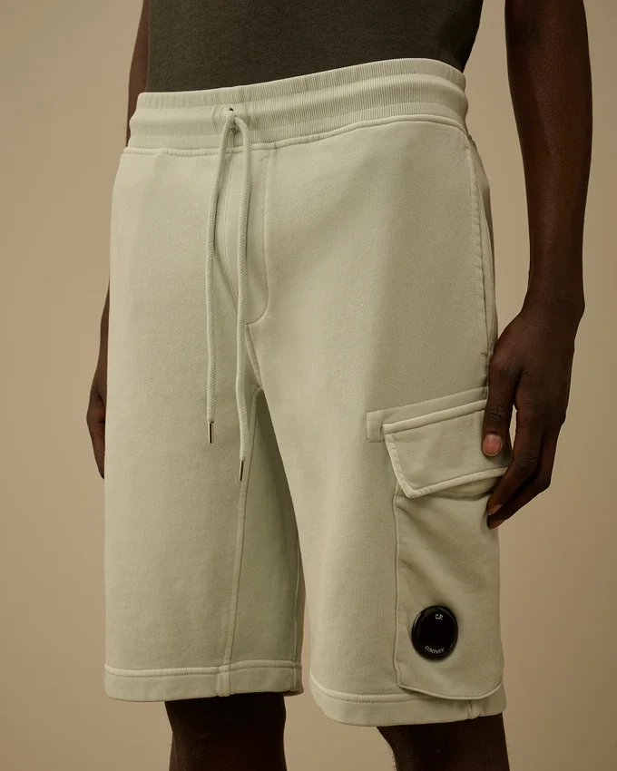 Cargo-Sweatshorts aus diagonal gewebtem Baumwollfleece