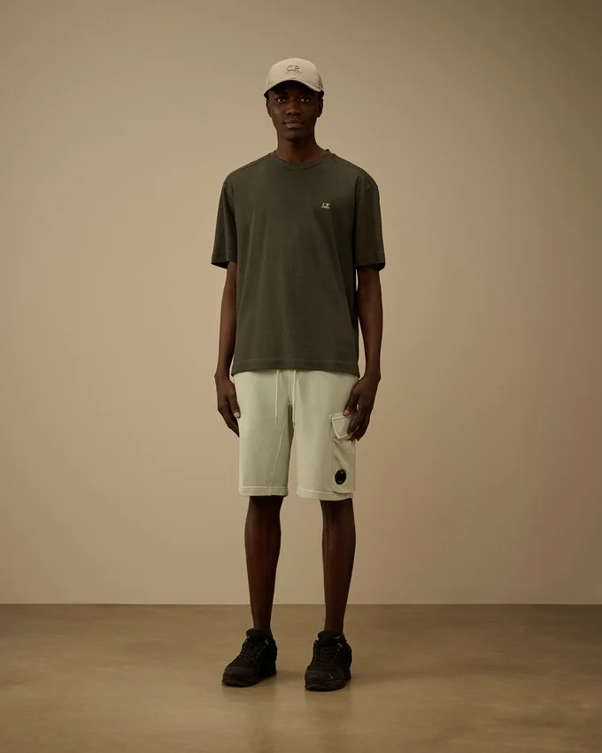 Cargo-Sweatshorts aus diagonal gewebtem Baumwollfleece
