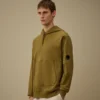 Diagonal-Fleece-Kapuzen-Lens-Sweatshirt