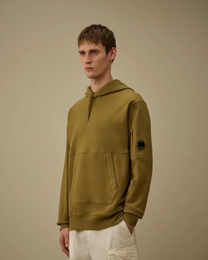 Diagonal-Fleece-Kapuzen-Lens-Sweatshirt