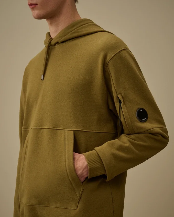 Diagonal-Fleece-Kapuzen-Lens-Sweatshirt