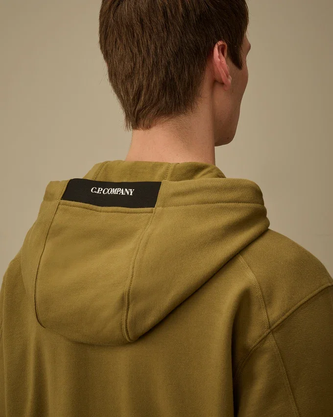 Diagonal-Fleece-Kapuzen-Lens-Sweatshirt