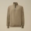Diagonal Raised Fleece-Sweatshirt mit halbem Reißverschluss und „Lens“-Motiv