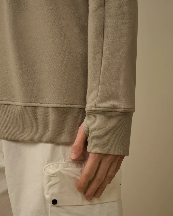 Diagonal Raised Fleece-Sweatshirt mit halbem Reißverschluss und „Lens“-Motiv