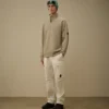 Diagonal Raised Fleece-Sweatshirt mit halbem Reißverschluss und „Lens“-Motiv