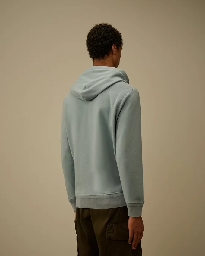 Diagonales, geripptes Fleece-Kapuzensweatshirt mit Reißverschluss