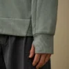 Diagonales, geripptes Fleece-Kapuzensweatshirt mit Reißverschluss