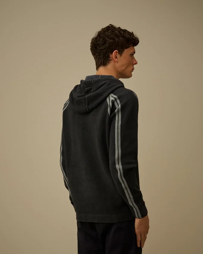 Doppelt gefärbter Kapuzenpullover aus Baumwoll-Chenille
