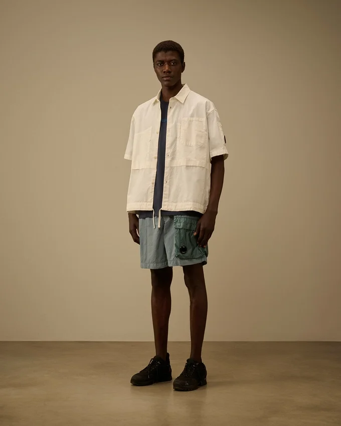 Flatt Nylon-Cargo-Badeshorts mit gemischten Linsen