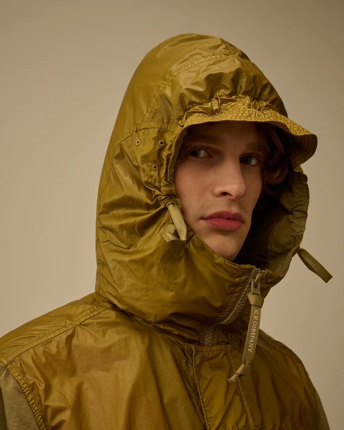 Flatt Nylon-Misch-Kapuzenjacke mit Linsen