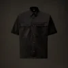 Gabardine-Kurzarmhemd mit Knopfleiste aus der Metropolis Series